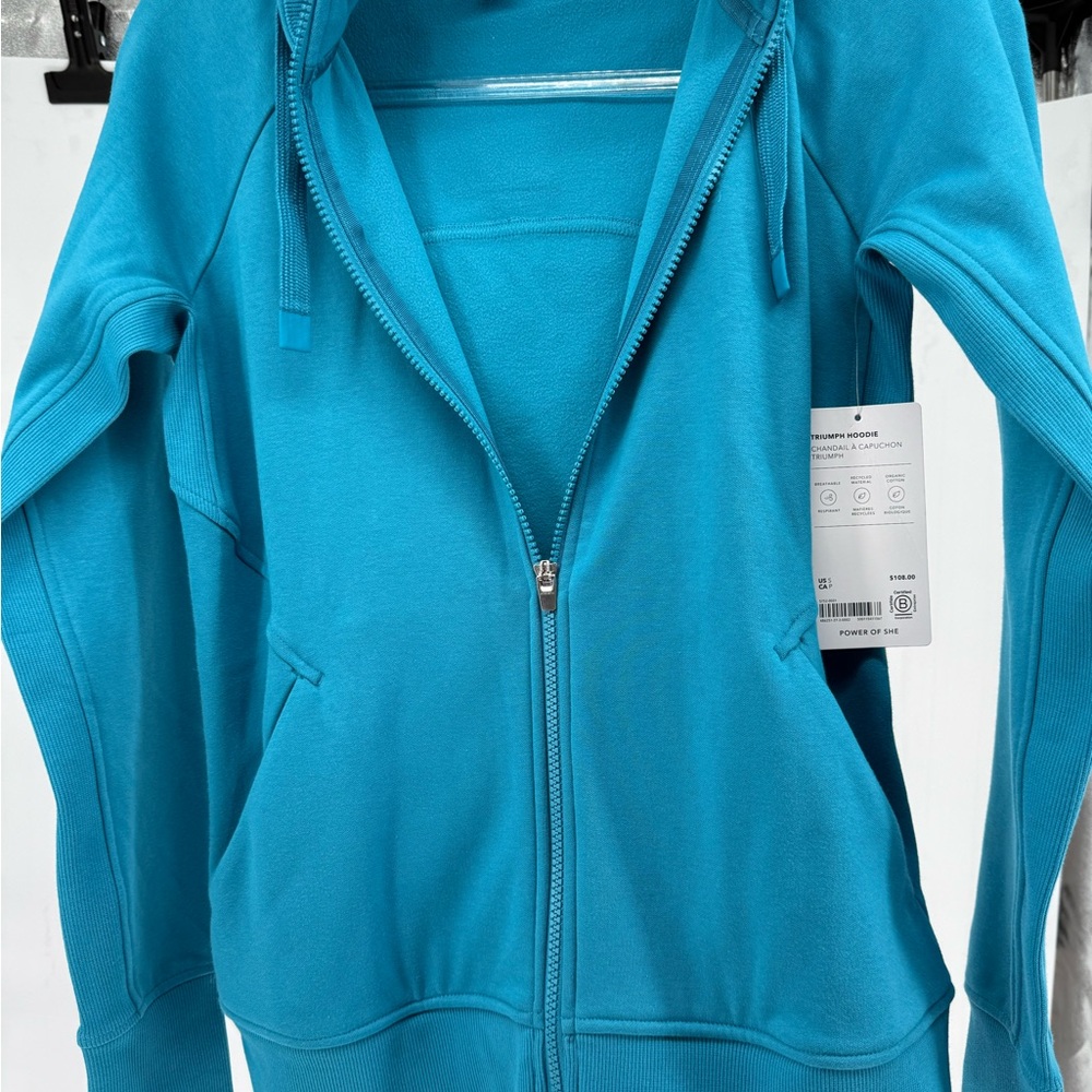 Athleta Vibrant Blue Zip-Up Hoodie - Picture 2 of 5